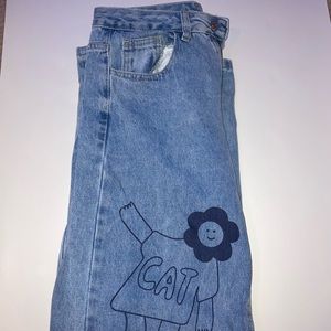 Cartoon graphic wide leg jersey